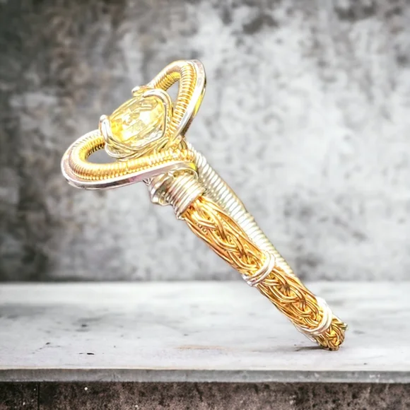 Citrine Sterling Silver Ring Size 7.5 - Picture 3 of 9